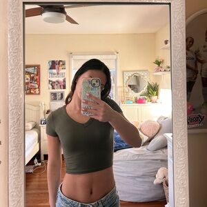 Wild Fable Olive Crop Top